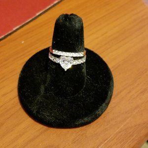Ladies Heart Shape CZ wedding set